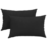 Cuscini da Divano 2 pz-Set di 2 Cuscini per Sofa Nero 50 x 30 cm Tessuto 869341