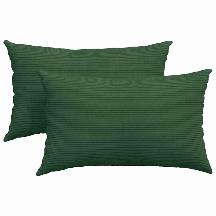 Cuscini da Divano 2 pcs Verde Scuro 50 x 30 cm Tessuto in Cords 42013650
