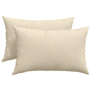 Cuscini da Divano 2 pz-Set di 2 Cuscini per Sofa Crema 60 x 40 cm Tessuto 450679