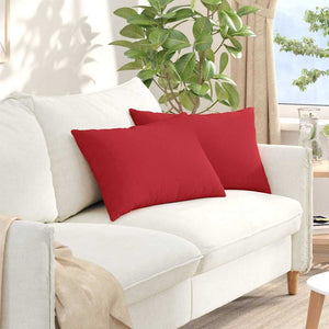 Cuscini da Divano 2 pz-Set di 2 Cuscini per Sofa Rosso 60 x 40 cm Tessuto