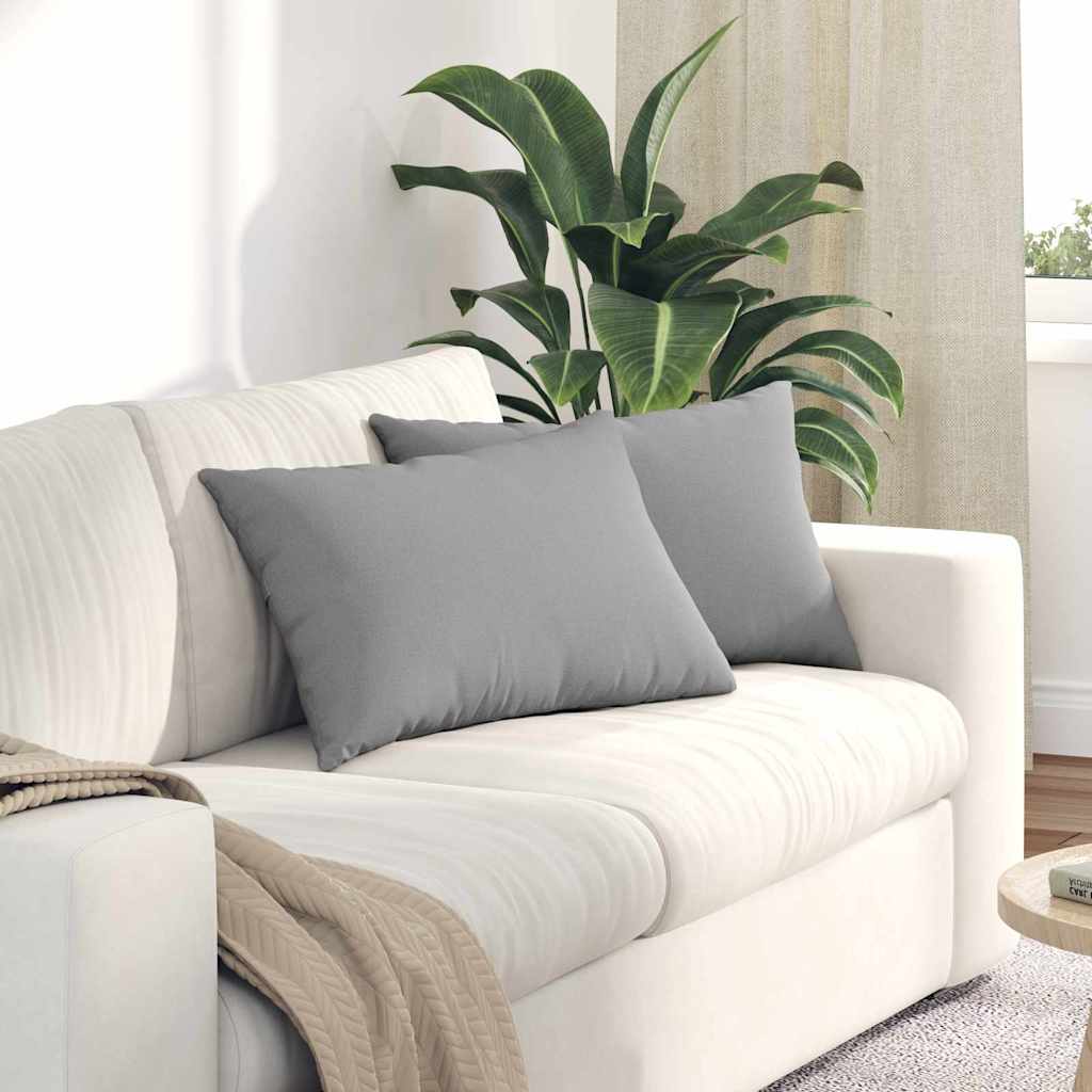 Cuscini da Divano 2 pz-Set di 2 Cuscini per Sofa Grigio Nuvola 60 x 40 cm Tessuto