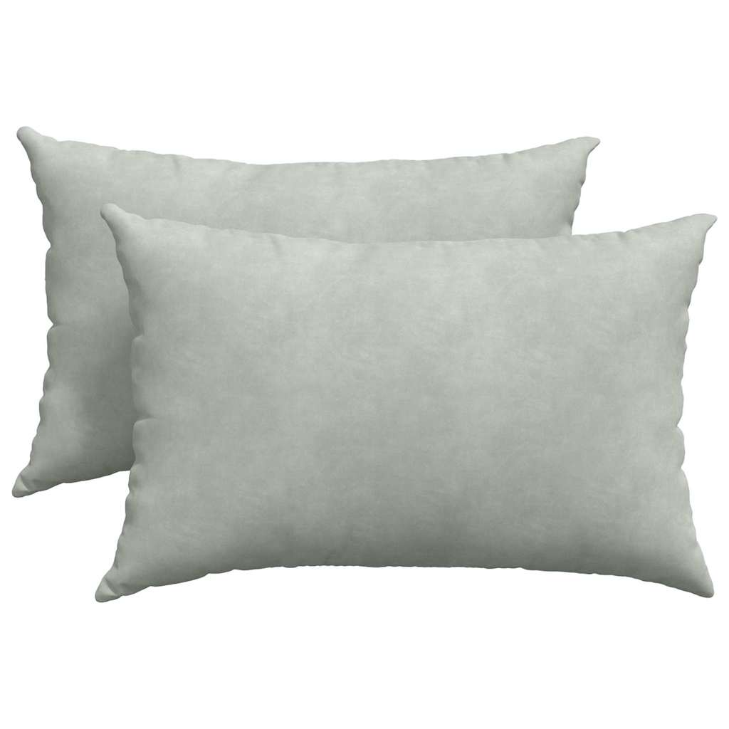 Cuscini da Divano 2 pz-Set di 2 Cuscini per Sofa Grigio chiaro 60 x 40 cm 199338
