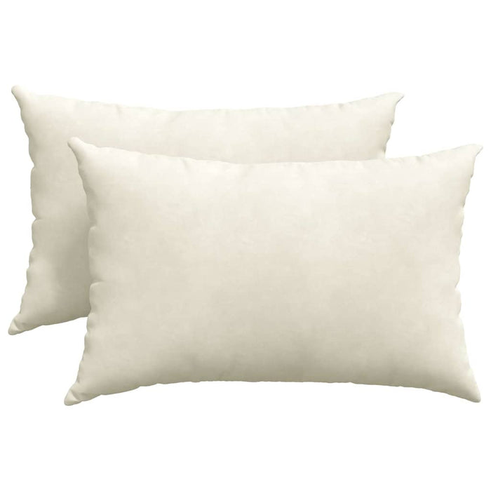 Cuscini da Divano 2 pcs Crema 60 x 40 cm Tessuto in Cords 42013679