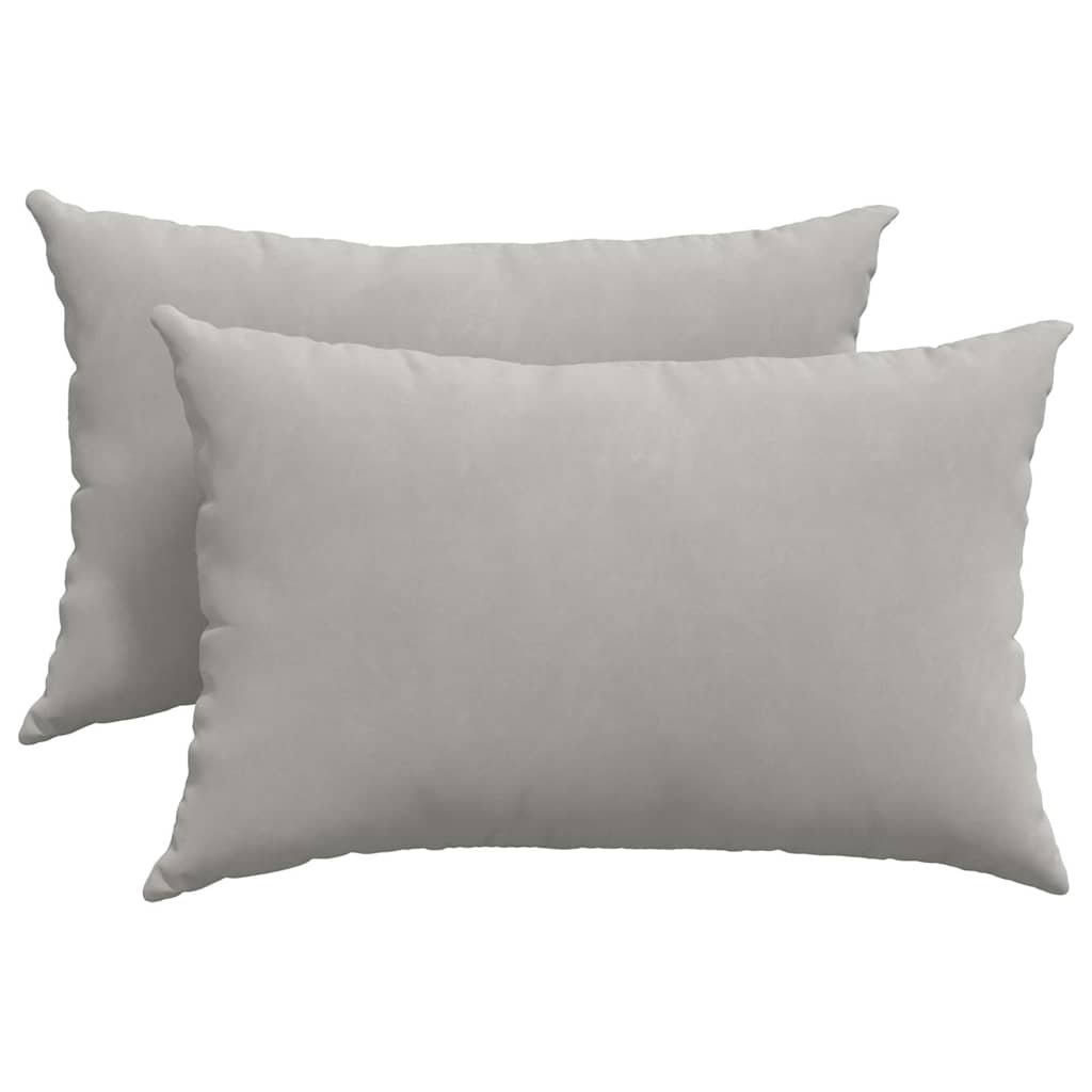 Cuscini da Divano 2 pz-Set di 2 Cuscini per Sofa Grigio chiaro 60 x 40 cm Tessuto 171752