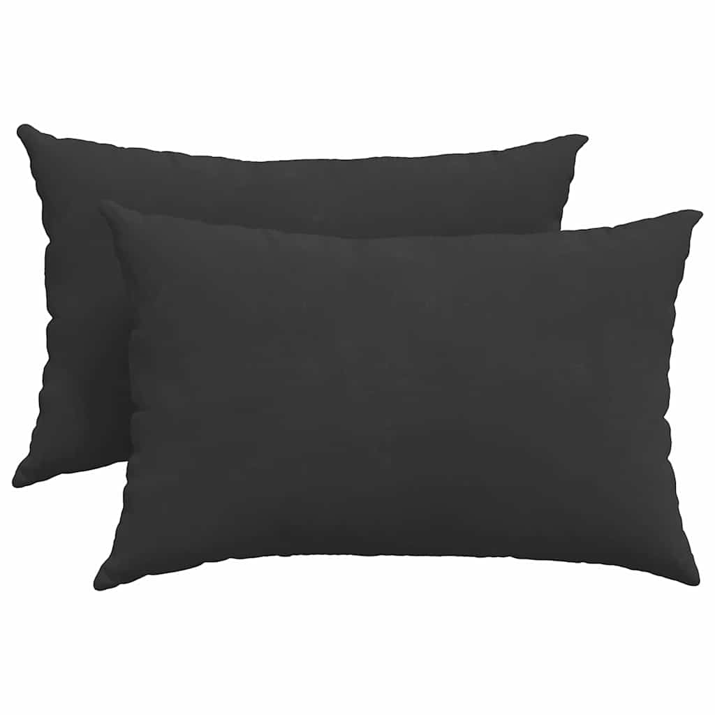 Cuscini da Divano 2 pz-Set di 2 Cuscini per Sofa Nero 60 x 40 cm Tessuto 135422