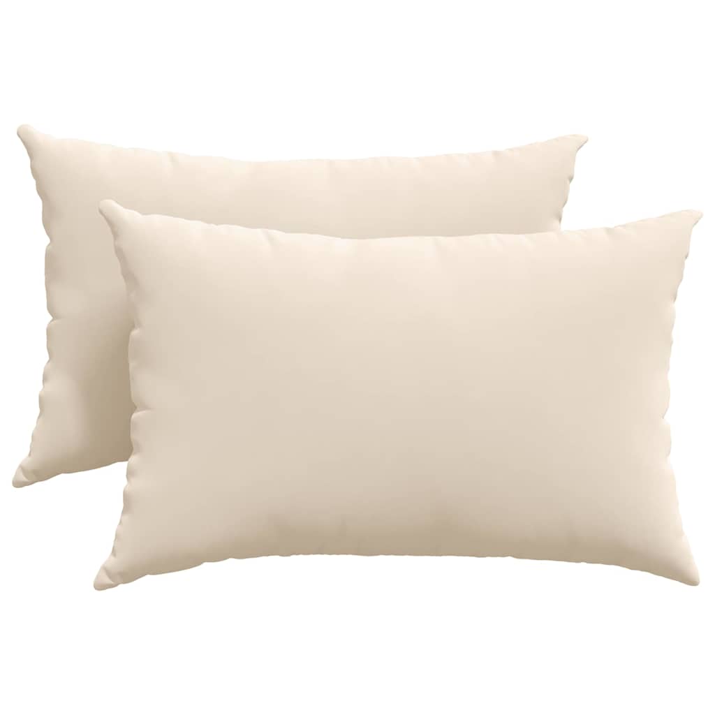 Cuscini da Divano 2 pz-Set di 2 Cuscini per Sofa Beige 60 x 40 cm Tessuto