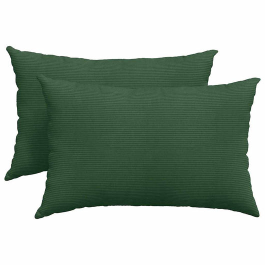 Cuscini da Divano 2 pcs Verde Scuro 60 x 40 cm Tessuto in Cords 42013693