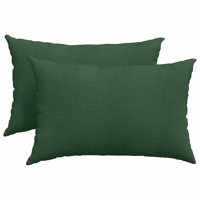 Cuscini da Divano 2 pcs Verde Scuro 60 x 40 cm Tessuto in Cords 42013693