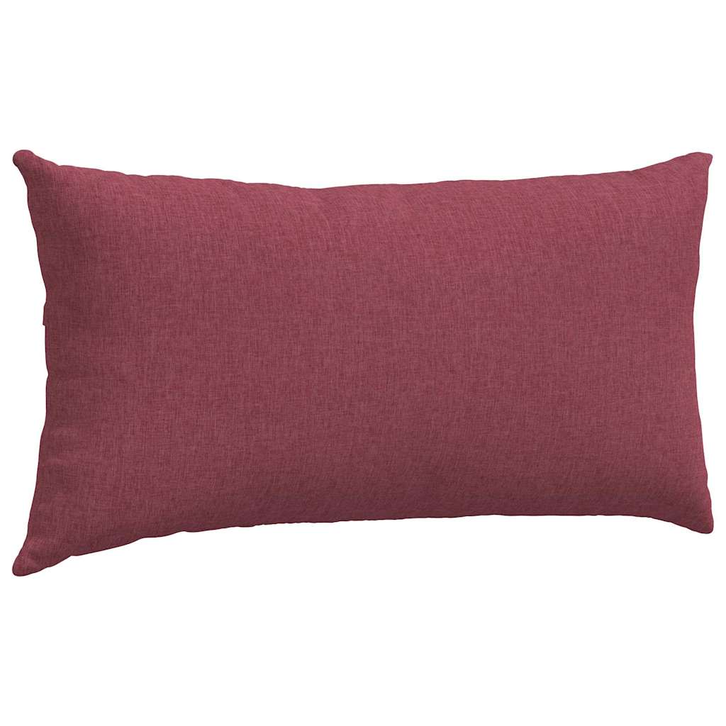 Cuscini da Divano 2 pz-Set di 2 Cuscini per Sofa Rosso Vino 80 x 40 cm Tessuto