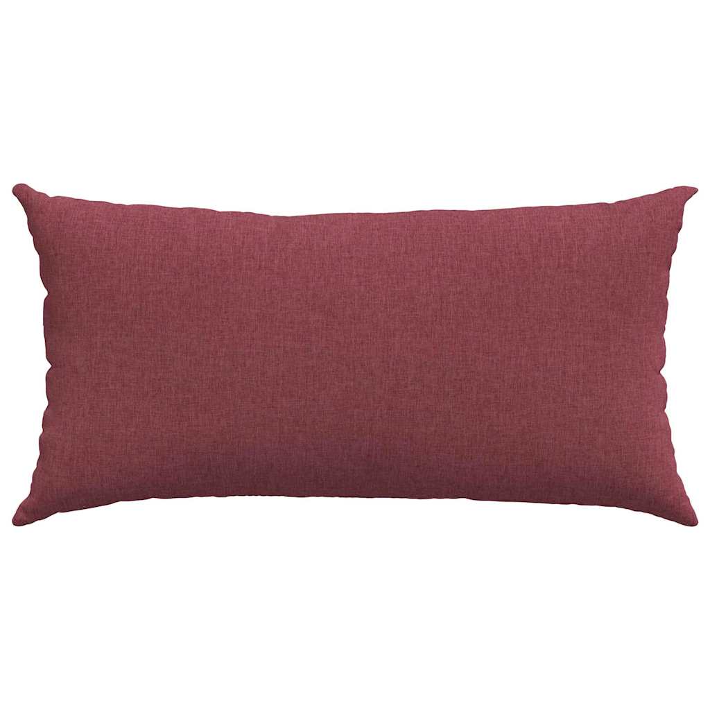 Cuscini da Divano 2 pz-Set di 2 Cuscini per Sofa Rosso Vino 80 x 40 cm Tessuto
