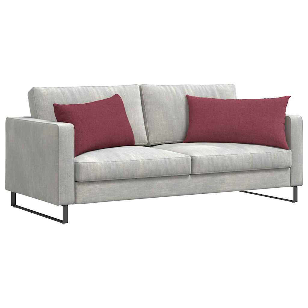 Cuscini da Divano 2 pz-Set di 2 Cuscini per Sofa Rosso Vino 80 x 40 cm Tessuto
