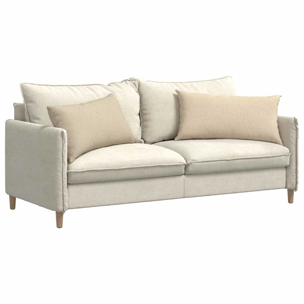 Cuscini da Divano 2 pz-Set di 2 Cuscini per Sofa Crema 80 x 40 cm Tessuto 291226