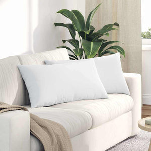 Cuscini da Divano 2 pz-Set di 2 Cuscini per Sofa Bianco 80 x 40 cm Tessuto
