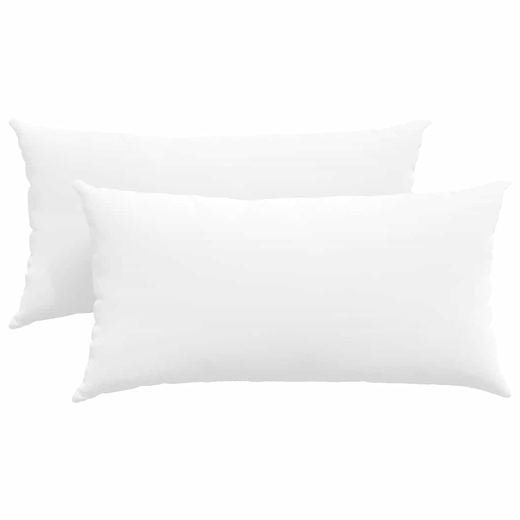 Cuscini da Divano 2 pz-Set di 2 Cuscini per Sofa Bianco 80 x 40 cm Tessuto