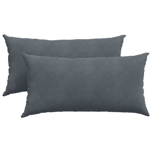 Cuscini da Divano 2 pz-Set di 2 Cuscini per Sofa Grigio scuro 80 x 40 cm 646620