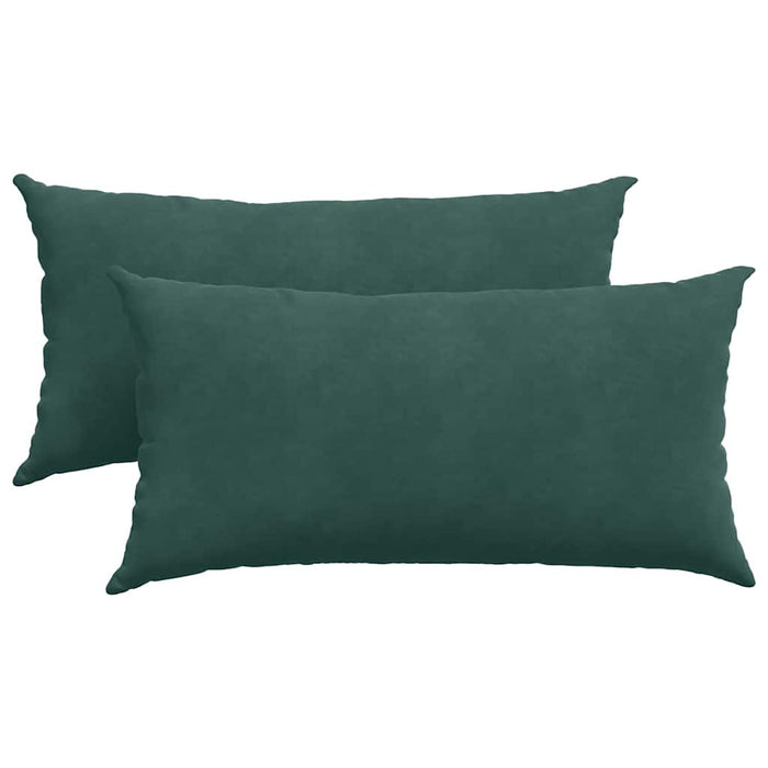 Cuscini da Divano 2 pcs Verde Scuro 80 x 40 cm Tessuto in Cords 42013715