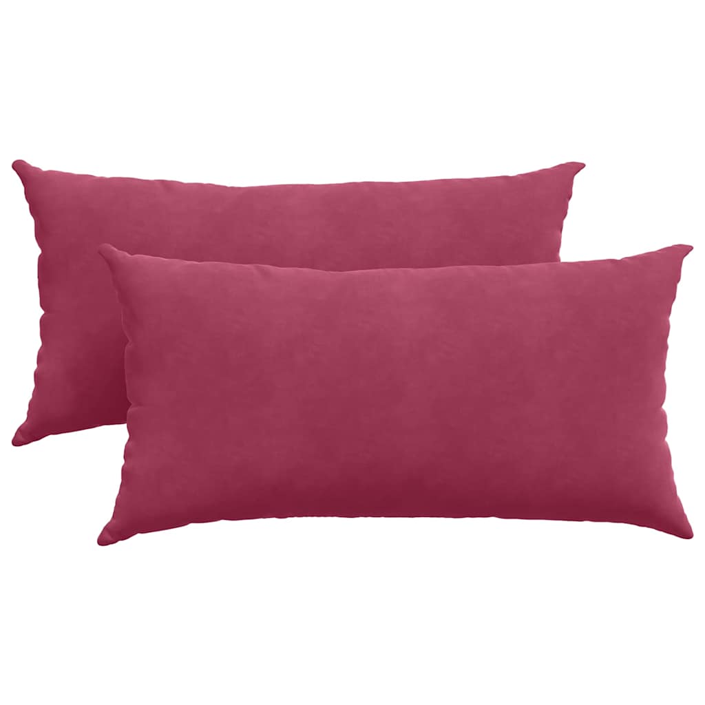 Cuscini da Divano 2 pz-Set di 2 Cuscini per Sofa Rosso Vino 80 x 40 cm Tessuto in Cords