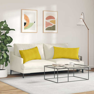 Cuscini da Divano 2 pcs Giallo 80 x 40 cm Tessuto in Cords 42013720