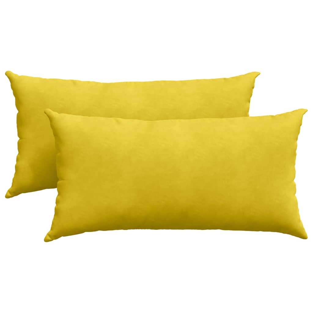 Cuscini da Divano 2 pcs Giallo 80 x 40 cm Tessuto in Cords 42013720