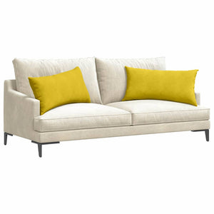 Cuscini da Divano 2 pz-Set di 2 Cuscini per Sofa Giallo 80 x 40 cm Tessuto in Cords