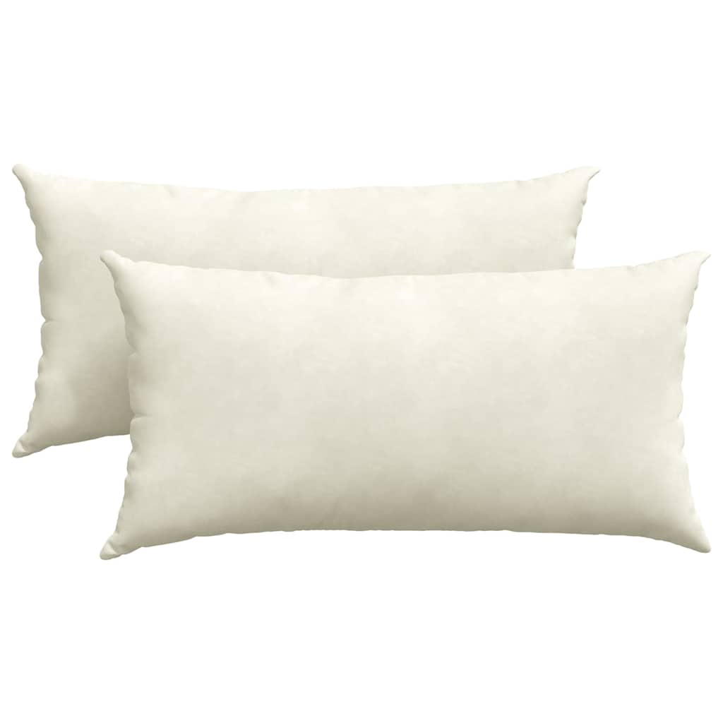 Cuscini da Divano 2 pcs Crema 80 x 40 cm Tessuto in Cords 42013722