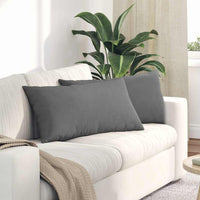 Cuscini da Divano 2 pz-Set di 2 Cuscini per Sofa Grigio scuro 80 x 40 cm Tessuto 505271