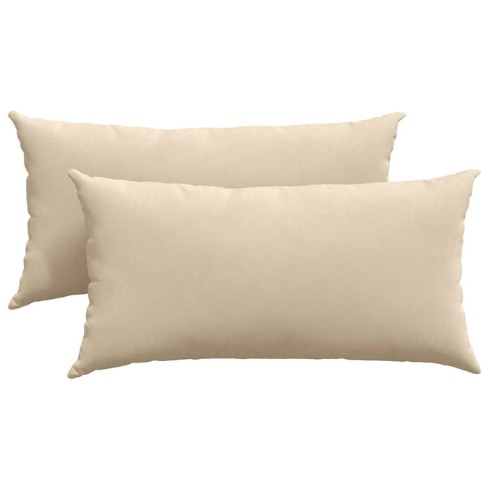 Cuscini da Divano 2 pz-Set di 2 Cuscini per Sofa Crema 80 x 40 cm Tessuto 716726