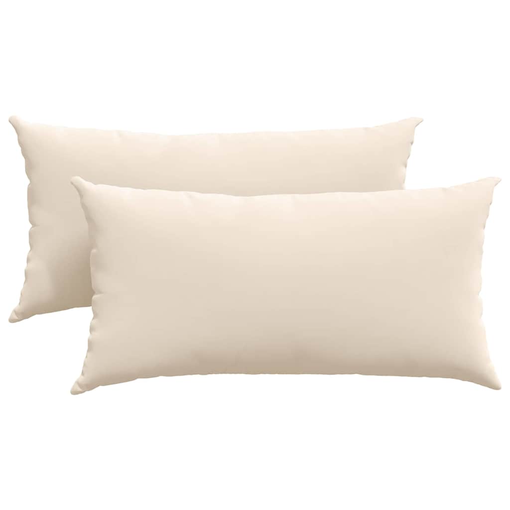 Cuscini da Divano 2 pz-Set di 2 Cuscini per Sofa Beige 80 x 40 cm Tessuto