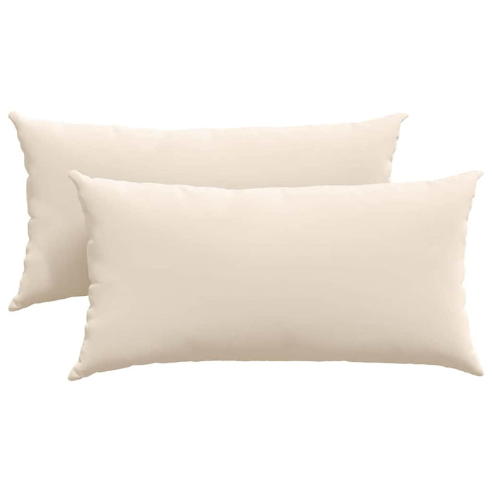 Cuscini da Divano 2 pz-Set di 2 Cuscini per Sofa Beige 80 x 40 cm Tessuto