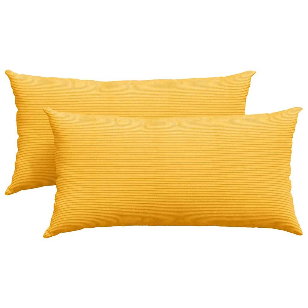 Cuscini da Divano 2 pz-Set di 2 Cuscini per Sofa Giallo Chiaro 80 x 40 cm