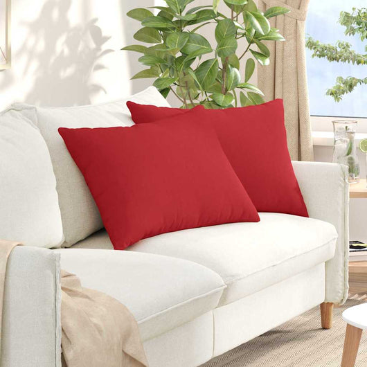 Cuscini da Divano 2 pz-Set di 2 Cuscini per Sofa Rosso 70 x 50 cm Tessuto