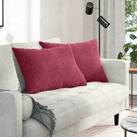 Cuscini da Divano 2 pz-Set di 2 Cuscini per Sofa Rosso Vino 70 x 50 cm Tessuto in Cords