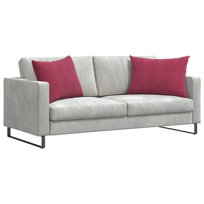Cuscini da Divano 2 pz-Set di 2 Cuscini per Sofa Rosso Vino 70 x 50 cm Tessuto in Cords