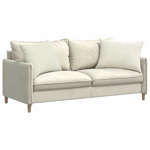 Cuscini da Divano 2 pz-Set di 2 Cuscini per Sofa Crema 70 x 50 cm Tessuto in Cords 194088