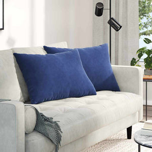 Cuscini da Divano 2 pz-Set di 2 Cuscini per Sofa Blu Polizia 70 x 50 cm Tessuto in Cords