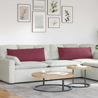 Cuscini da Divano 2 pz-Set di 2 Cuscini per Sofa Rosso Vino 120 x 40 cm Tessuto