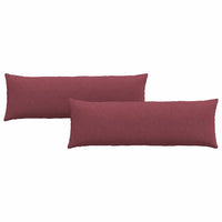 Cuscini da Divano 2 pz-Set di 2 Cuscini per Sofa Rosso Vino 120 x 40 cm Tessuto