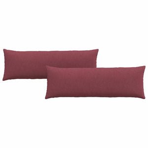 Cuscini da Divano 2 pz-Set di 2 Cuscini per Sofa Rosso Vino 120 x 40 cm Tessuto
