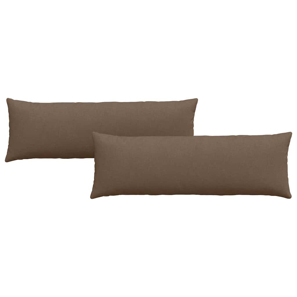 Cuscini da Divano 2 pz-Set di 2 Cuscini per Sofa Marrone 120 x 40 cm Tessuto