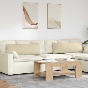 Cuscini da Divano 2 pz-Set di 2 Cuscini per Sofa Crema 120 x 40 cm Tessuto 871812