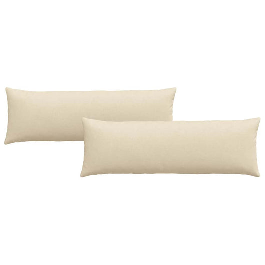 Cuscini da Divano 2 pz-Set di 2 Cuscini per Sofa Crema 120 x 40 cm Tessuto 871812