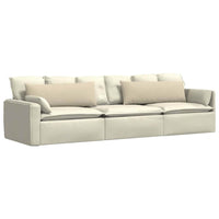 Cuscini da Divano 2 pz-Set di 2 Cuscini per Sofa Crema 120 x 40 cm Tessuto 871812