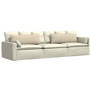 Cuscini da Divano 2 pz-Set di 2 Cuscini per Sofa Crema 120 x 40 cm Tessuto 871812