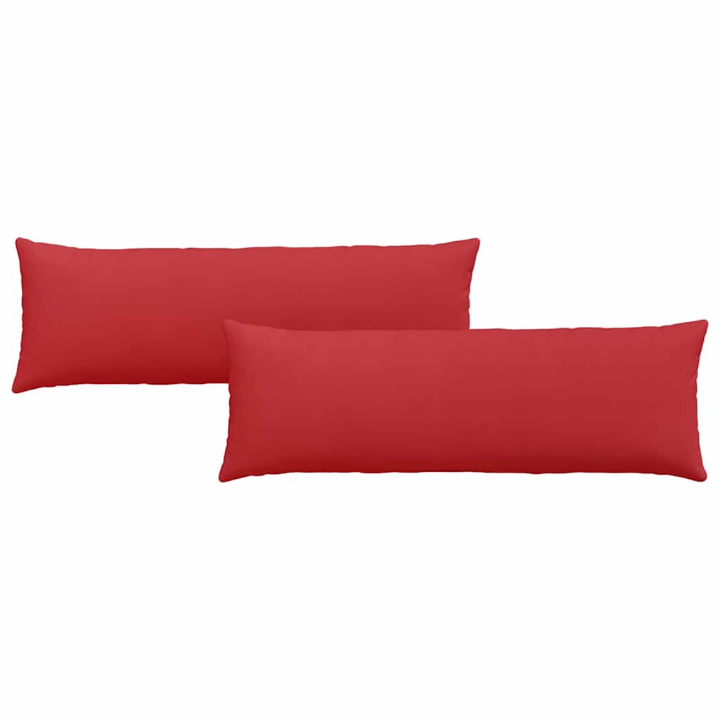 Cuscini da Divano 2 pz-Set di 2 Cuscini per Sofa Rosso 120 x 40 cm Tessuto