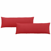 Cuscini da Divano 2 pz-Set di 2 Cuscini per Sofa Rosso 120 x 40 cm Tessuto