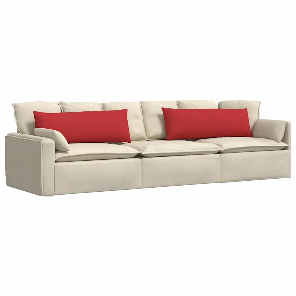 Cuscini da Divano 2 pz-Set di 2 Cuscini per Sofa Rosso 120 x 40 cm Tessuto