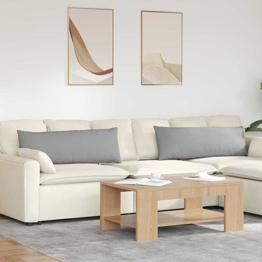 Cuscini da Divano 2 pz-Set di 2 Cuscini per Sofa Grigio Nuvola 120 x 40 cm Tessuto