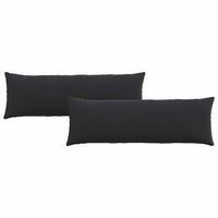 Cuscini da Divano 2 pcs Nero 120 x 40 cm Tessuto in Cords 42013805
