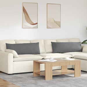 Cuscini da Divano 2 pz-Set di 2 Cuscini per Sofa Grigio scuro 120 x 40 cm Tessuto 689819