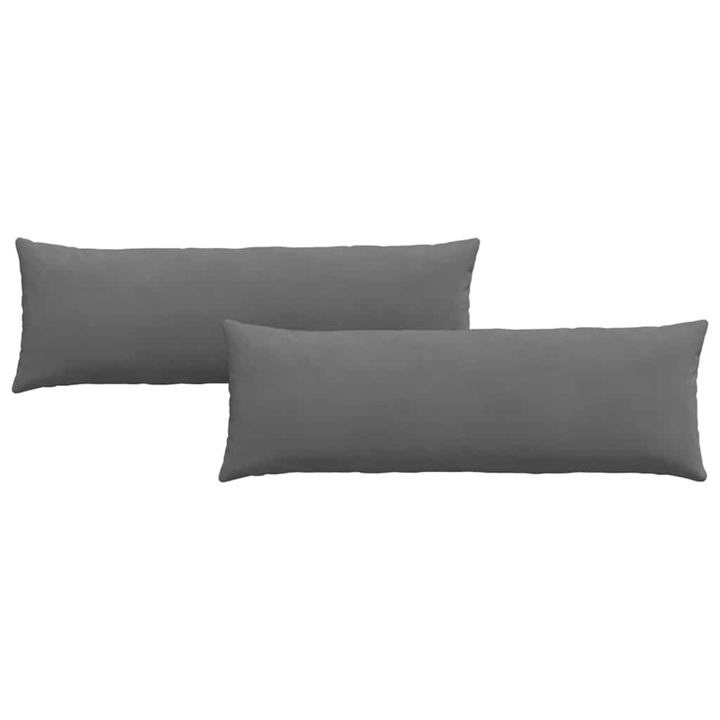 Cuscini da Divano 2 pz-Set di 2 Cuscini per Sofa Grigio scuro 120 x 40 cm Tessuto 689819